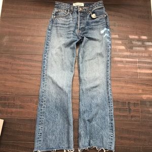 Reformation Mid rise crop flare jeans